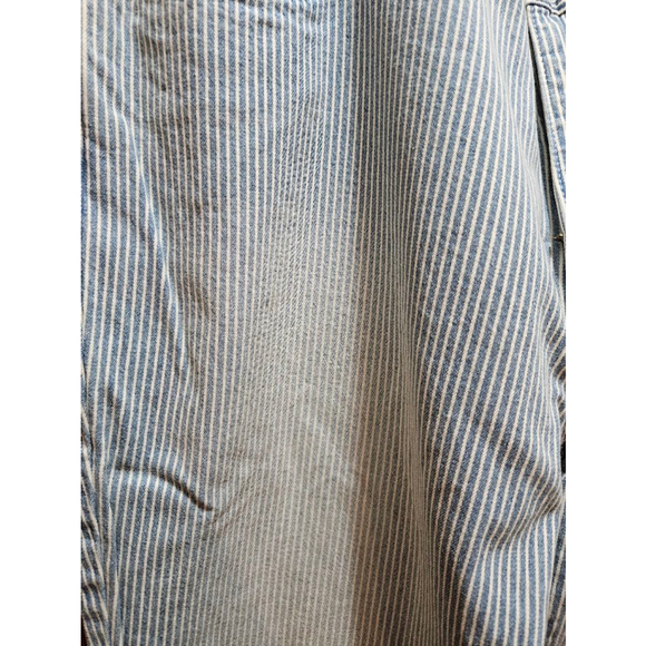 Michael Kors Selma Flare Wide Leg Denim Jeans Size 14 Blue White Striped - Picture 10 of 12